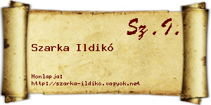 Szarka Ildikó névjegykártya